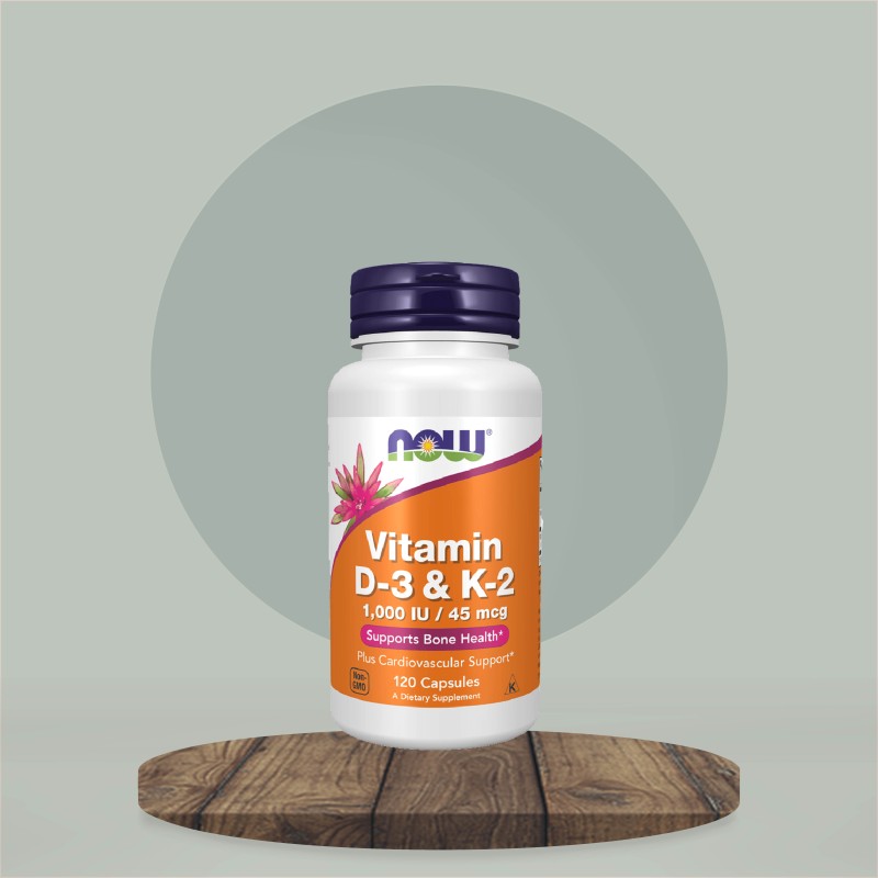 Now Foods Vitamin D-3 & K-2 120Veg Capsules