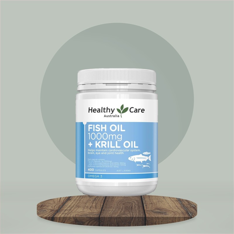 Healthy Care Fish Oil 1000mg + Krill Oil 400 Capsules